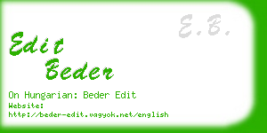 edit beder business card